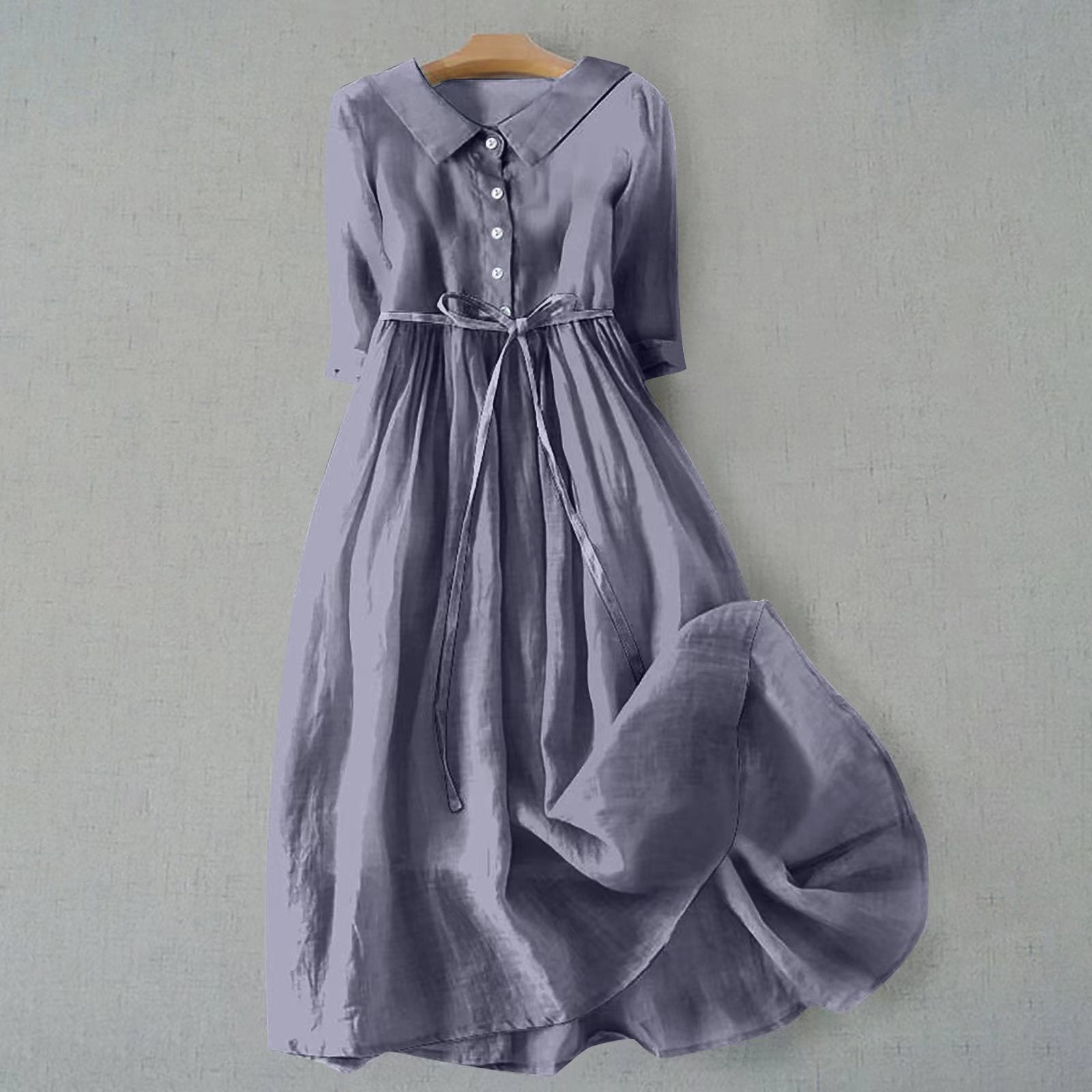 Cora Women's Plus Size Casual Dress with Short Sleeves and A-Line Cut, perfect for everyday wear. 7