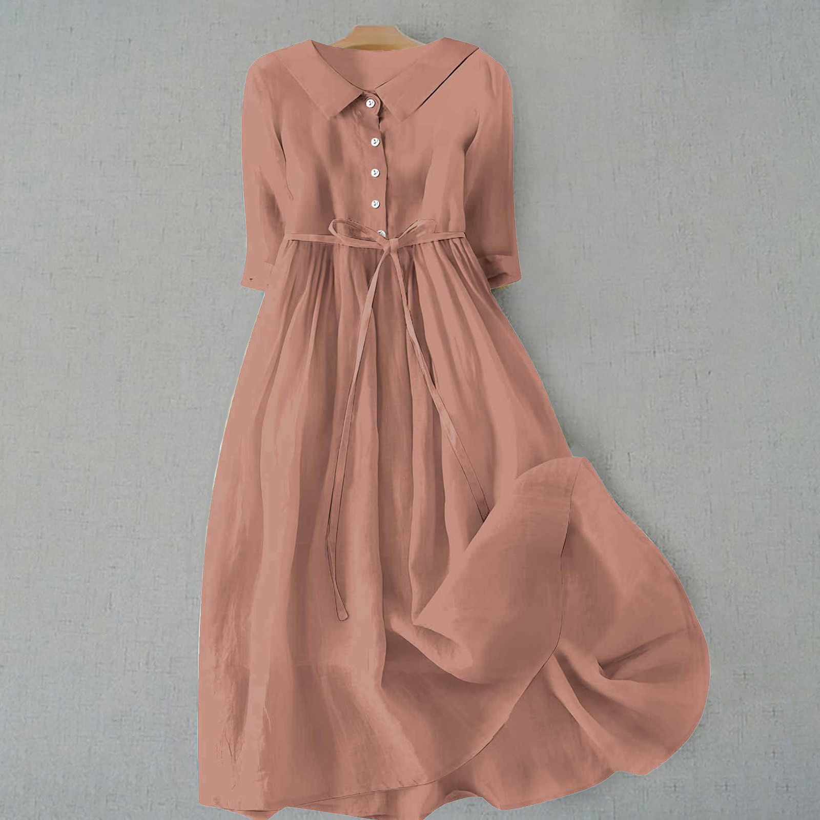Cora Women's Plus Size Casual Dress with Short Sleeves and A-Line Cut, perfect for everyday wear. 9