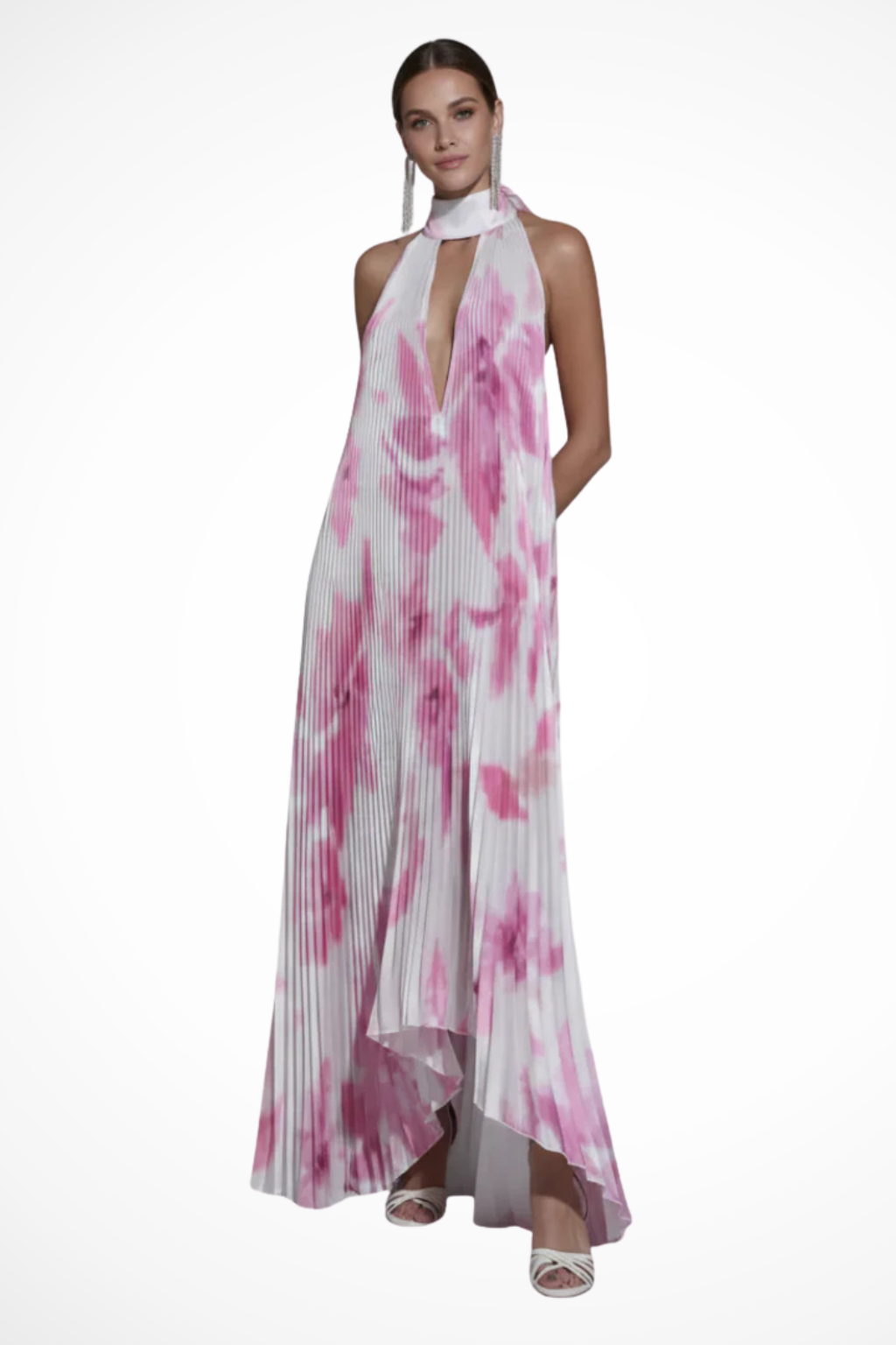 Cora Women’s Maxi Dress featuring a stylish halter neckline and elegant pleated design, perfect for summer occasions and casual outings. 6