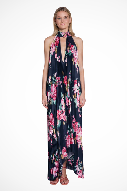 Cora Women’s Maxi Dress featuring a stylish halter neckline and elegant pleated design, perfect for summer occasions and casual outings. 9