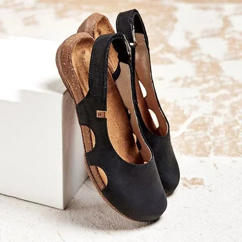 Cora Women’s Sandals featuring orthopaedic cushioned support and a slip-resistant sole, designed for comfort and stability. 0