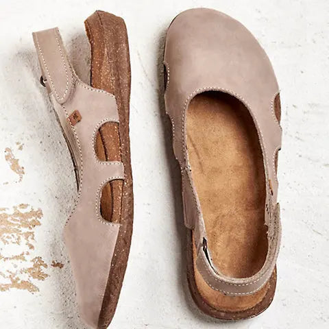 Cora Women’s Sandals featuring orthopaedic cushioned support and a slip-resistant sole, designed for comfort and stability. 1