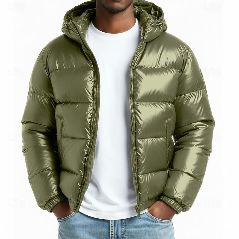 Curtis Men's Hooded Puffer Jacket featuring quilted warmth and a relaxed fit, perfect for stylish winter protection. 0