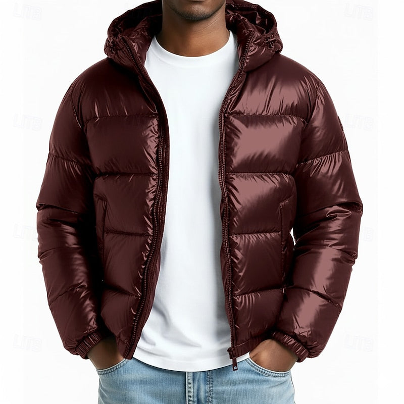 Curtis Men's Hooded Puffer Jacket featuring quilted warmth and a relaxed fit, perfect for stylish winter protection. 1