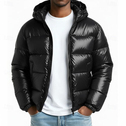 Curtis Men's Hooded Puffer Jacket featuring quilted warmth and a relaxed fit, perfect for stylish winter protection. 2