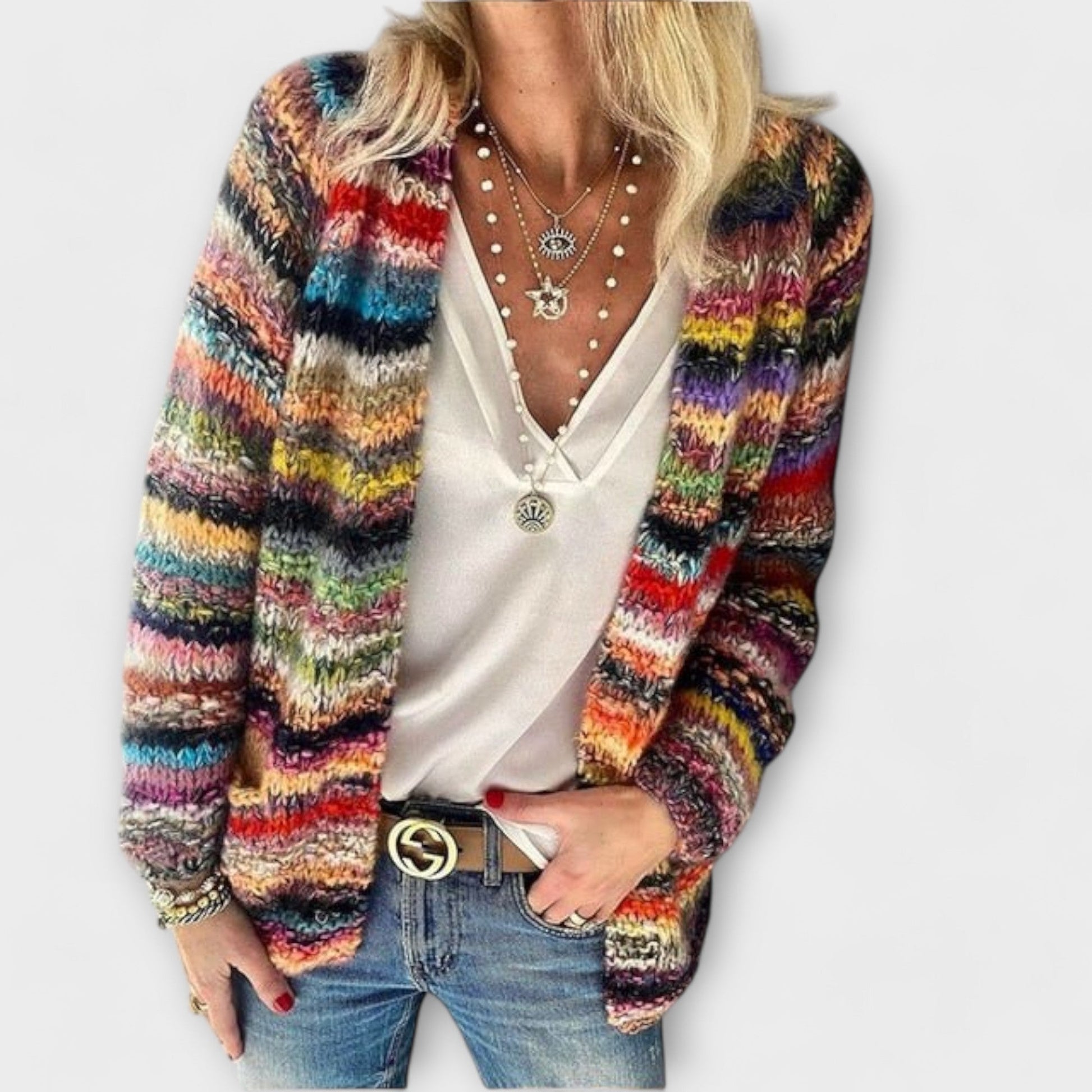 Dalynorah Women’s Cardigan featuring vibrant colors and a cozy fit, perfect for layering in any season. 0