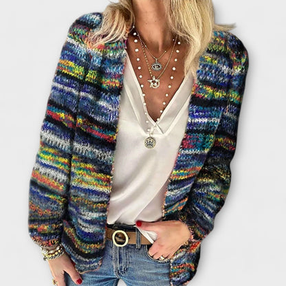 Dalynorah Women’s Cardigan featuring vibrant colors and a cozy fit, perfect for layering in any season. 1