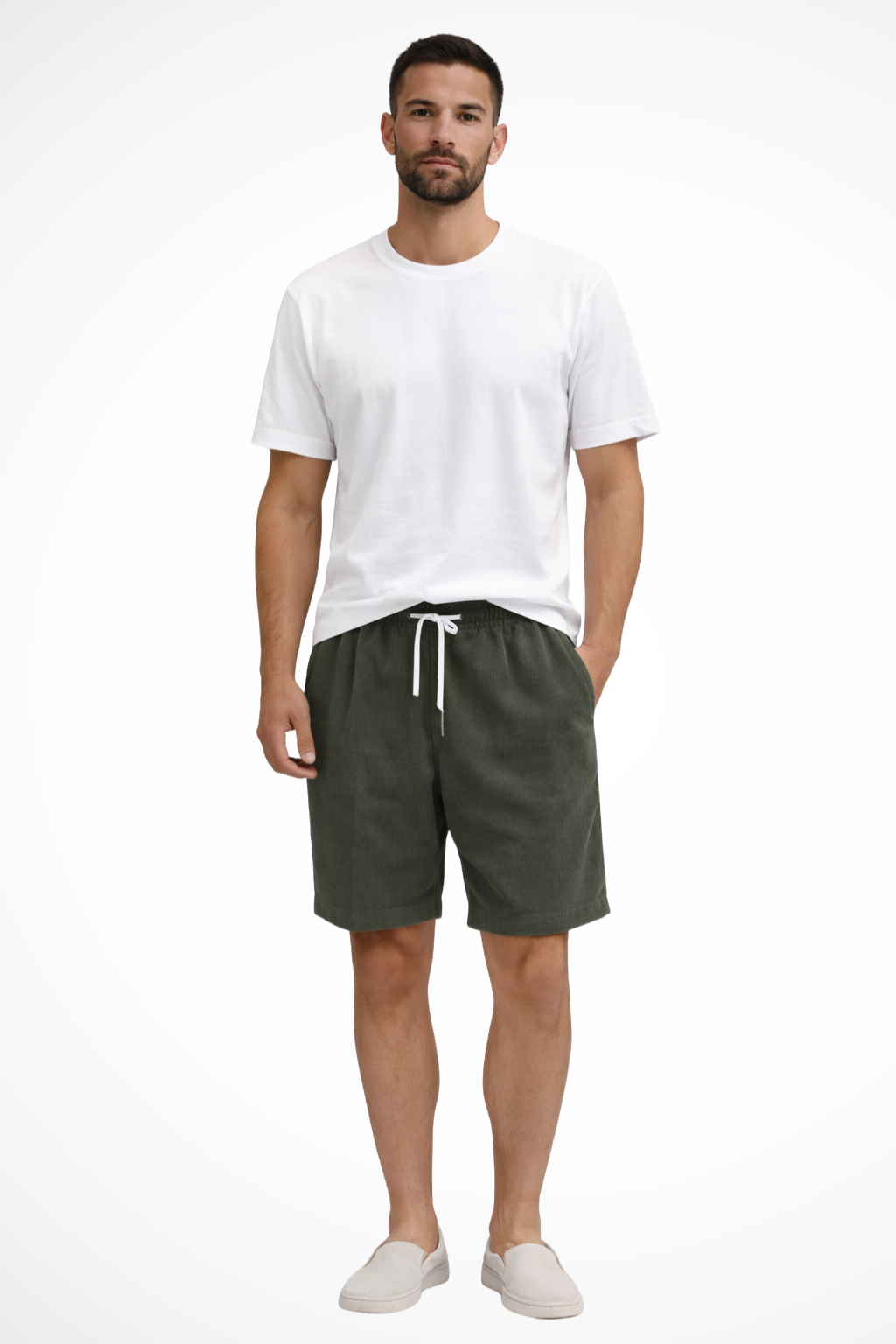 Dapper men's chino shorts featuring a high waist and stylish striped design, perfect for casual summer outings. 0