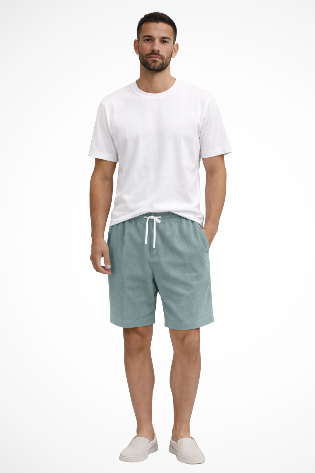 Dapper men's chino shorts featuring a high waist and stylish striped design, perfect for casual summer outings. 11