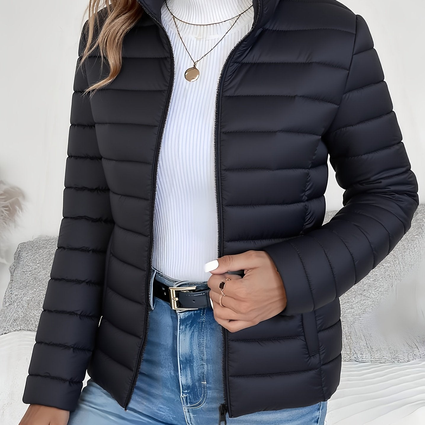 Dara Women's Lightweight Padded Jacket in a slim fit design, ideal for versatile layering, featuring a stylish and functional look for all seasons. 5