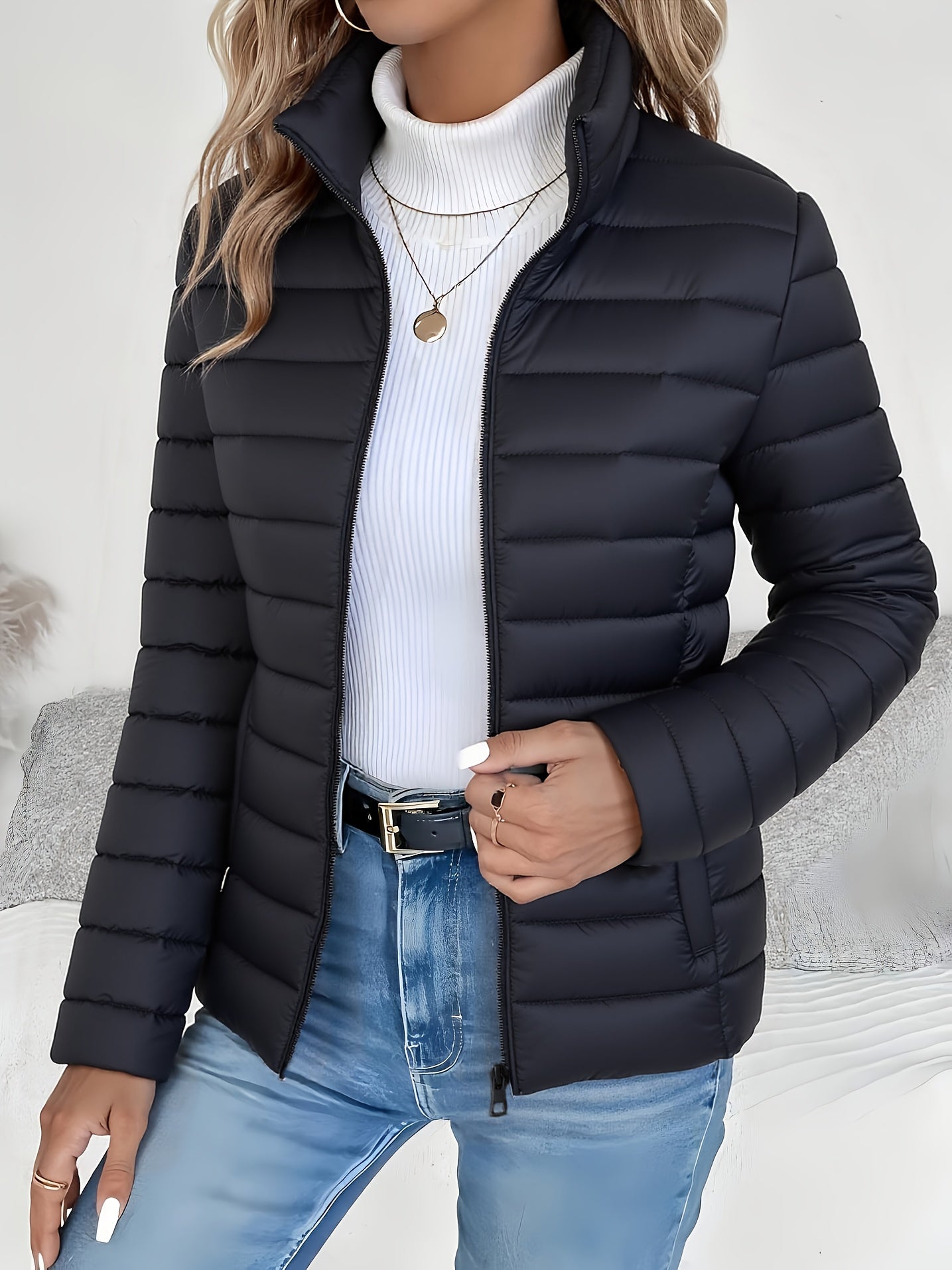 Dara Women's Lightweight Padded Jacket in a slim fit design, ideal for versatile layering, featuring a stylish and functional look for all seasons. 6