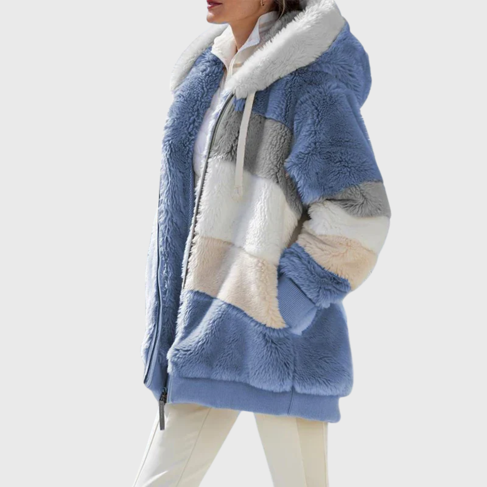 Darcey Women's Puffer Jacket in multicolor featuring a warm fleece blend, perfect for stylish winter wear. 0