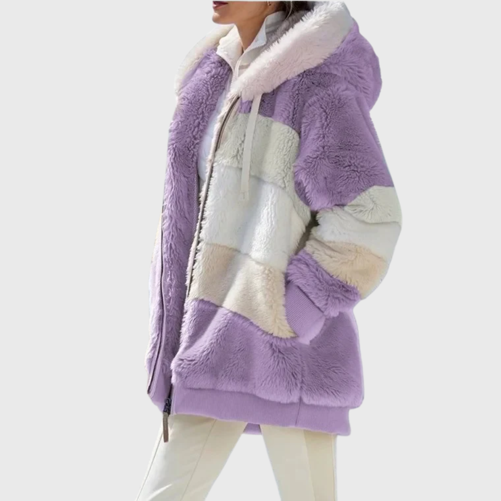 Darcey Women's Puffer Jacket in multicolor featuring a warm fleece blend, perfect for stylish winter wear. 2