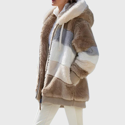 Darcey Women's Puffer Jacket in multicolor featuring a warm fleece blend, perfect for stylish winter wear. 3