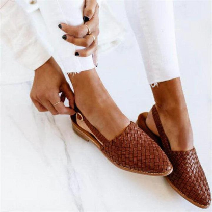 Dazzle Women’s Ballet Flats featuring a stylish woven design, perfect for lightweight comfort and everyday wear. 0