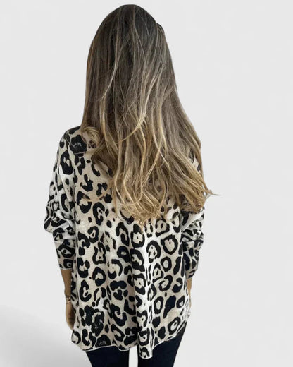 Eda Women’s Top featuring a stylish leopard print design and a comfortable relaxed fit, perfect for casual wear. 5