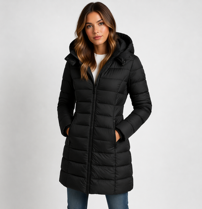 Elira Women’s Lightweight Puffer Jacket featuring insulated warmth, perfect for stylish winter layering and outdoor activities. 0