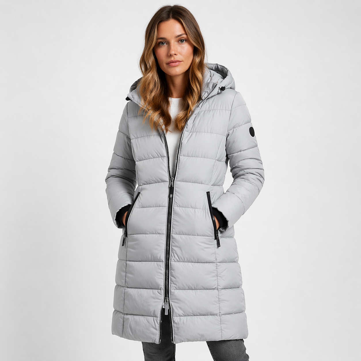 Elira Women’s Lightweight Puffer Jacket featuring insulated warmth, perfect for stylish winter layering and outdoor activities. 1