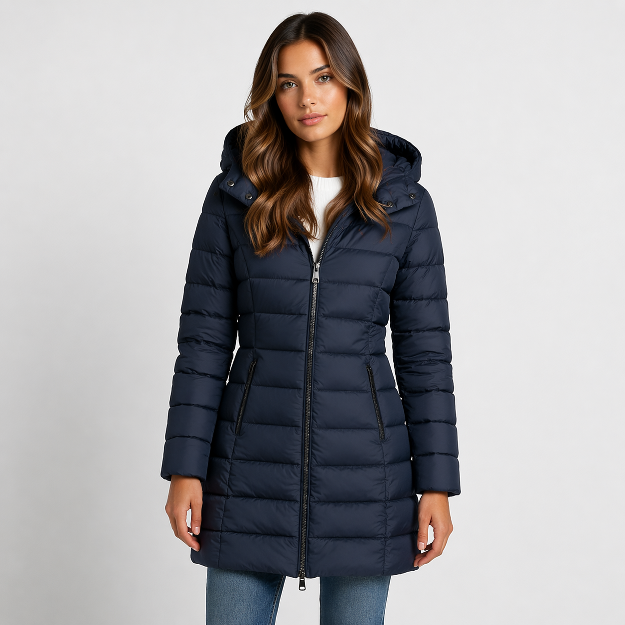 Elira Women’s Lightweight Puffer Jacket featuring insulated warmth, perfect for stylish winter layering and outdoor activities. 2