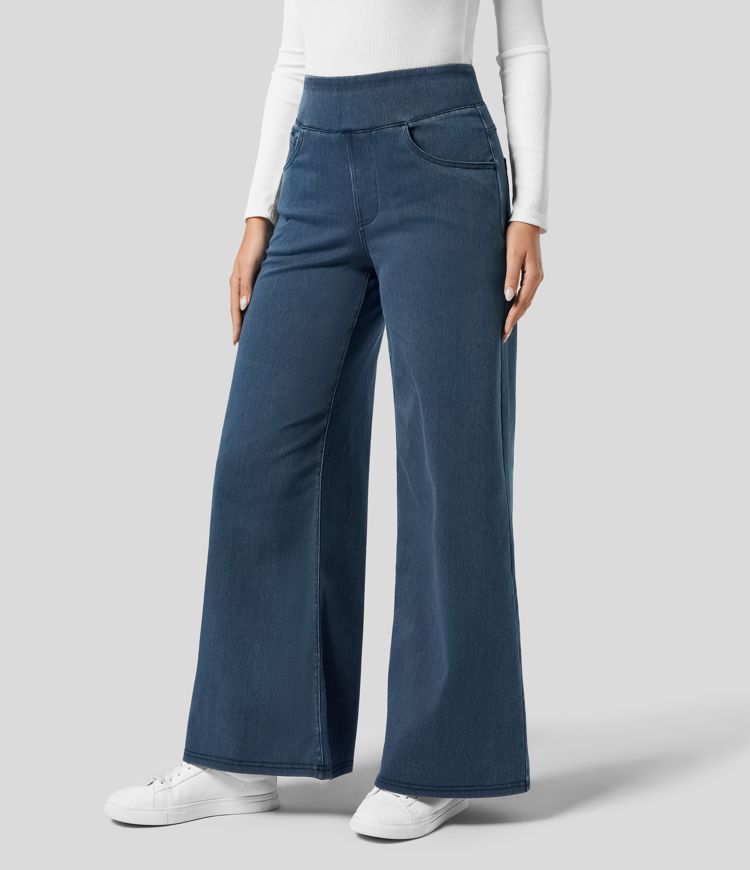 Elysia Women's Elastic Pants featuring a stylish high waist design for comfort and versatility in everyday wear. 1