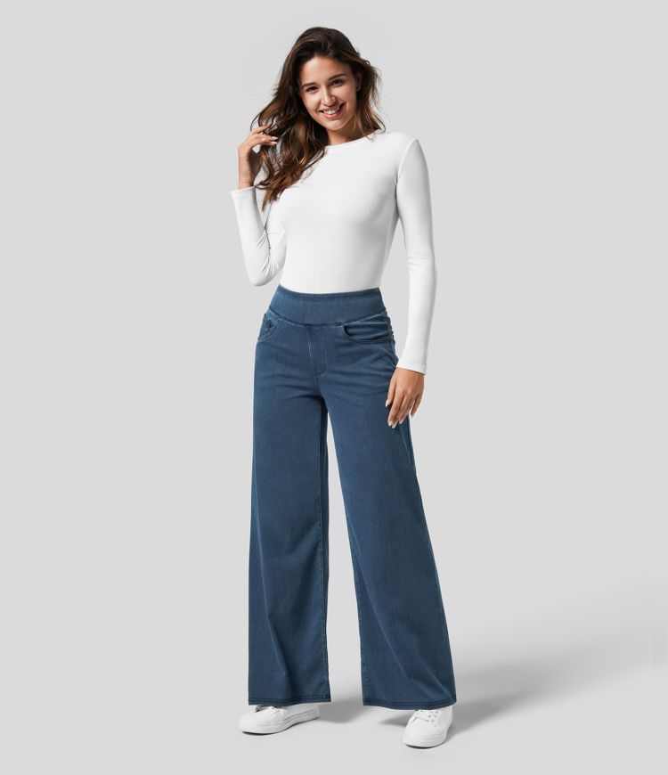 Elysia Women's Elastic Pants featuring a stylish high waist design for comfort and versatility in everyday wear. 5