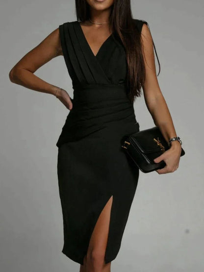 Elysia Women’s Evening Dress featuring an elegant A-Line silhouette and stylish sleeveless design, perfect for formal occasions and special events. 3