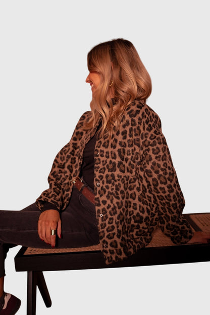 Elysia Women's Jacket featuring a tailored silhouette and stylish leopard print design, perfect for adding a bold touch to any outfit. 3