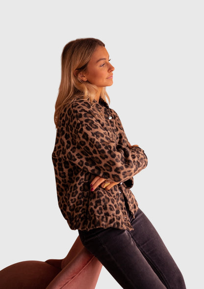 Elysia Women's Jacket featuring a tailored silhouette and stylish leopard print design, perfect for adding a bold touch to any outfit. 8