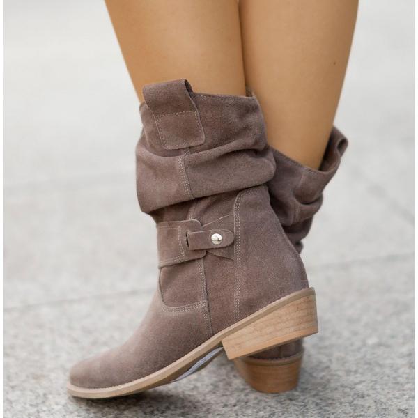 Elysia Women's Mid-Calf Slouch Boots in black, featuring a stylish slouch design and soft supportive comfort for all-day wear. 7