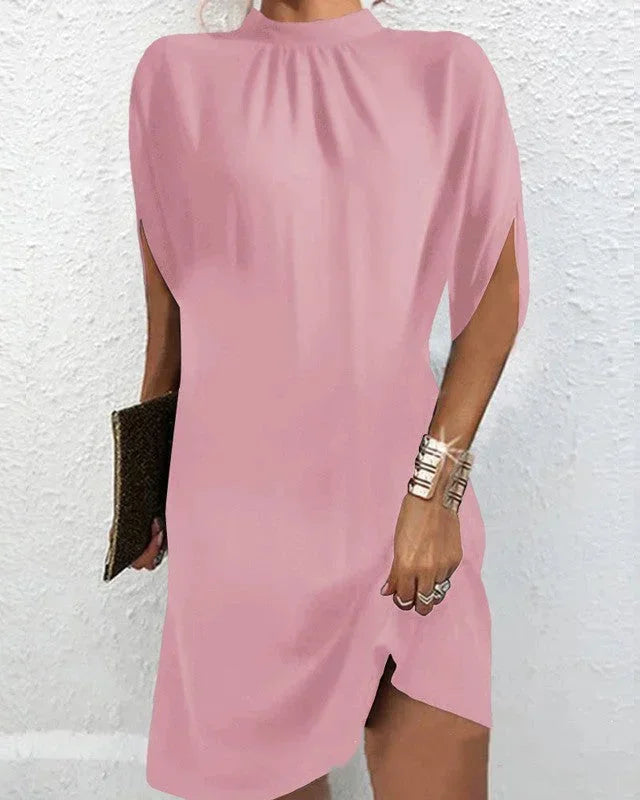 Elysia Women’s Mini Dress featuring elegant batwing sleeves and a stylish pleated collar, perfect for evening events and special occasions. 8