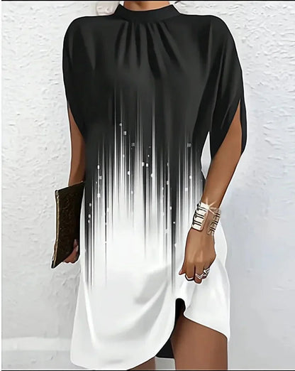 Elysia Women’s Mini Dress featuring elegant batwing sleeves and a stylish pleated collar, perfect for evening events and special occasions. 9