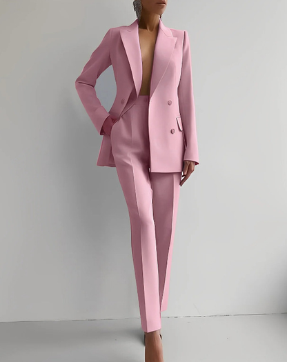 Elysia Women’s tailored suit featuring a versatile jacket and pants set, perfect for professional or formal occasions, showcasing a modern fit and elegant design. 2