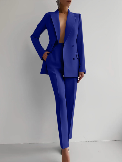 Elysia Women’s tailored suit featuring a versatile jacket and pants set, perfect for professional or formal occasions, showcasing a modern fit and elegant design. 3
