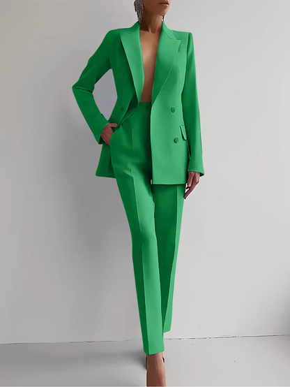 Elysia Women’s tailored suit featuring a versatile jacket and pants set, perfect for professional or formal occasions, showcasing a modern fit and elegant design. 5
