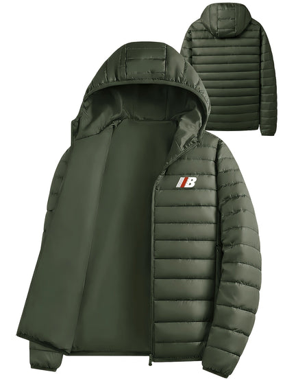 Evelyn Men's Quilted Hooded Jacket featuring lightweight insulation and a stylish casual design, perfect for outdoor activities and everyday wear. 0