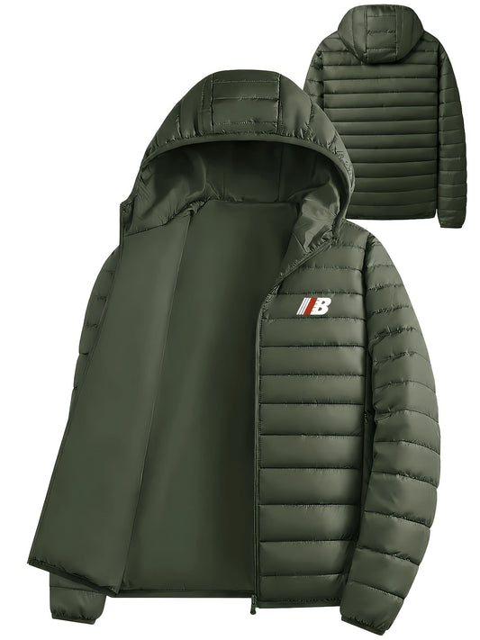 Evelyn Men's Quilted Hooded Jacket featuring lightweight insulation and a stylish casual design, perfect for outdoor activities and everyday wear. 0