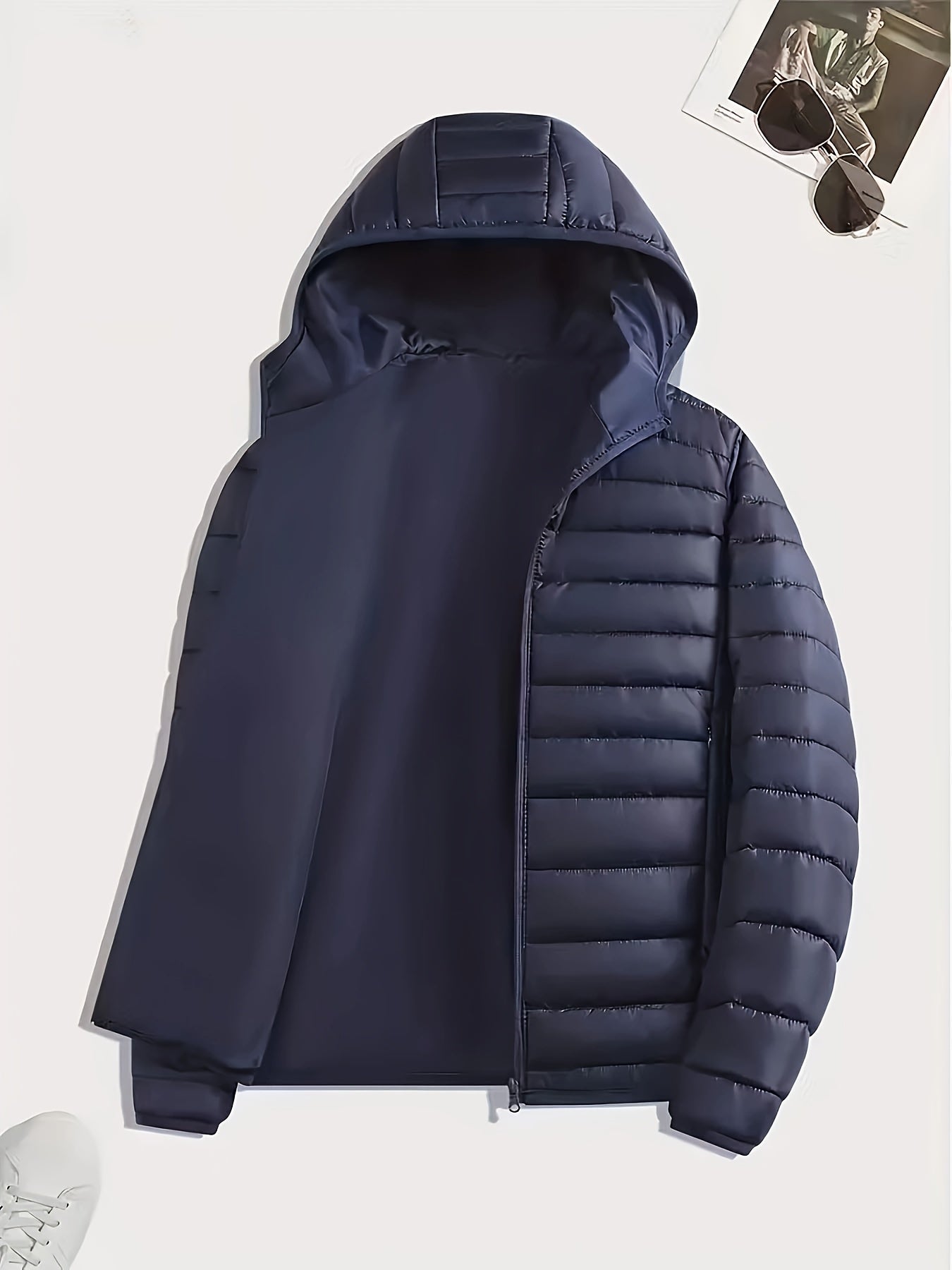 Evelyn Men's Quilted Hooded Jacket featuring lightweight insulation and a stylish casual design, perfect for outdoor activities and everyday wear. 2