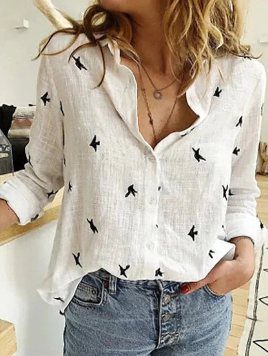 Evelyn Women’s White Shirt with Long Sleeves and Flattering Fit, perfect for versatile styling and comfortable wear. 10