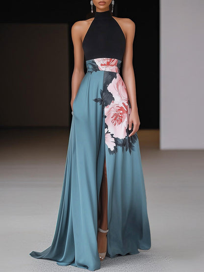 Flora Women's Maxi Dress featuring a sleeveless design and an elegant front slit, perfect for summer occasions and stylish outings. 0