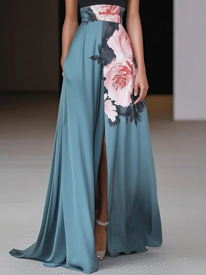 Flora Women's Maxi Dress featuring a sleeveless design and an elegant front slit, perfect for summer occasions and stylish outings. 2