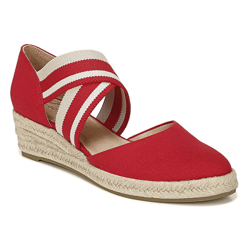 Grace Women’s Orthopedic Flat Shoes featuring non-slip soles and stylish crossed straps, designed for comfort and support. 3