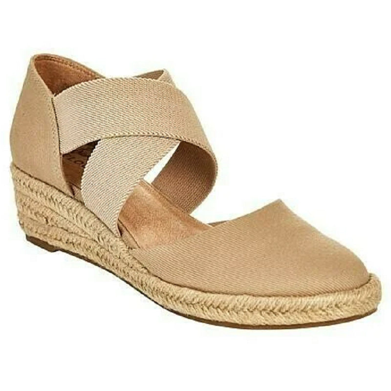 Grace Women’s Orthopedic Flat Shoes featuring non-slip soles and stylish crossed straps, designed for comfort and support. 5