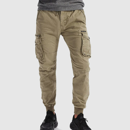 Grove Men's Cargo Joggers featuring adjustable drawstring, multiple pockets, and a stylish design for comfortable everyday wear. 1