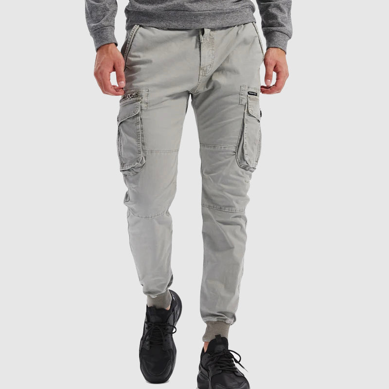 Grove Men's Cargo Joggers featuring adjustable drawstring, multiple pockets, and a stylish design for comfortable everyday wear. 2