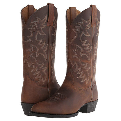 Guinevere Women's Cowgirl Boots featuring classic stitching and a comfortable knee-high design, perfect for stylish western wear. 1