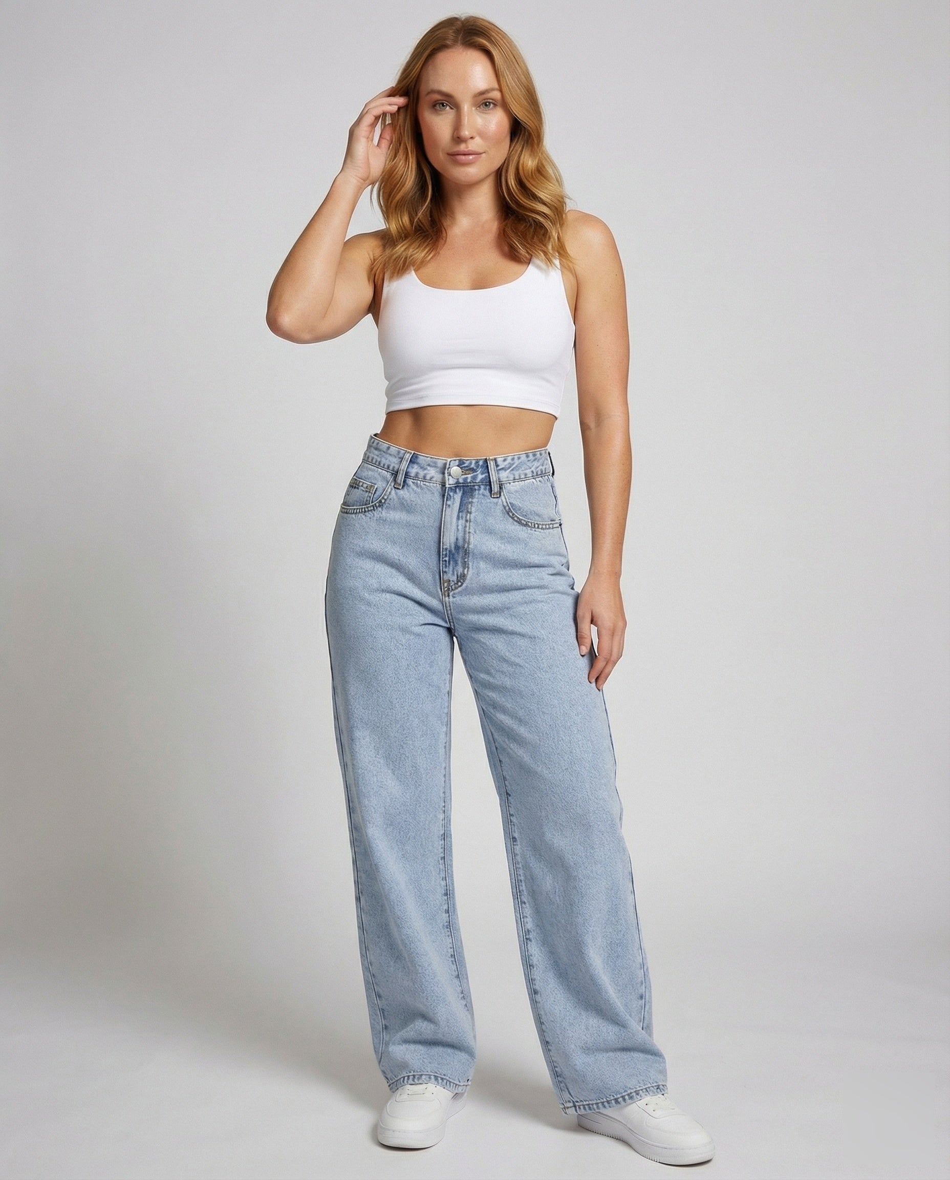 Harper Women’s Flare Jeans with High Waist and Wide Leg Design 1