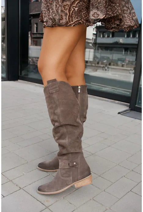 Harper Women’s Knee High Boots featuring a stylish zipper closure and soft plush lining for comfort and warmth, perfect for fall and winter fashion. 7
