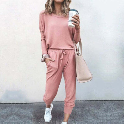 Haven Women's Tracksuit Set featuring a relaxed fit top and adjustable waistband, perfect for comfort and style during workouts or casual outings. 0