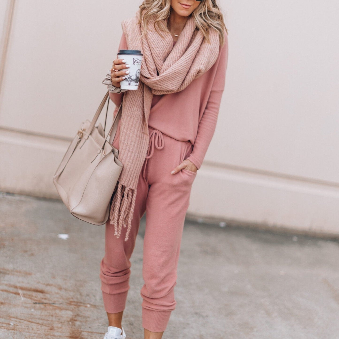 Haven Women's Tracksuit Set featuring a relaxed fit top and adjustable waistband, perfect for comfort and style during workouts or casual outings. 1