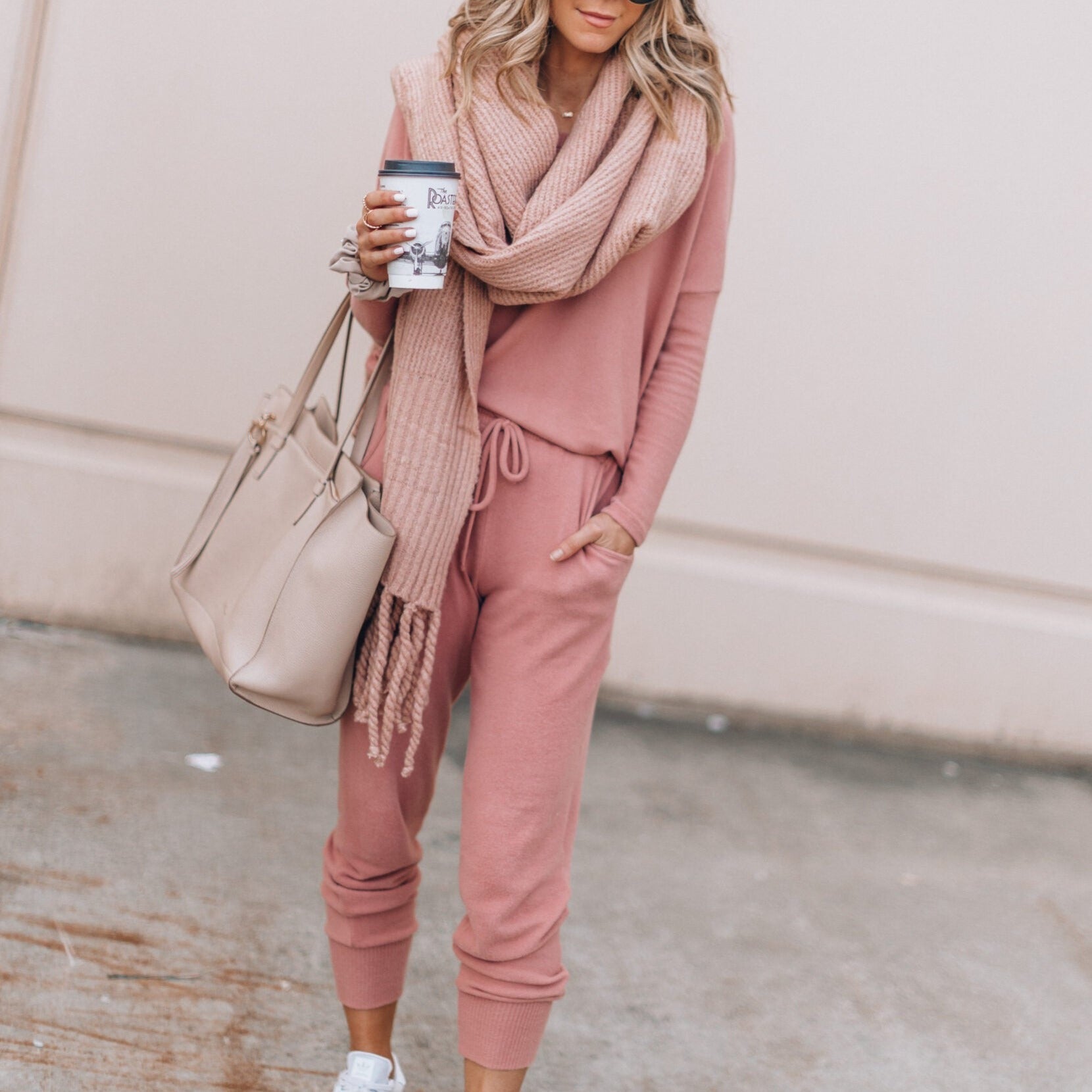 Haven Women's Tracksuit Set featuring a relaxed fit top and adjustable waistband, perfect for comfort and style during workouts or casual outings. 1